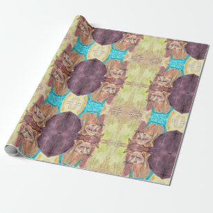 Papel De Regalo "Ziggy The Dog in Overalls" acuarela