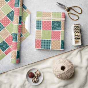 Papel De Regalo Zigzag, Chevron, Gingham, Puertos Polka, Patchwork