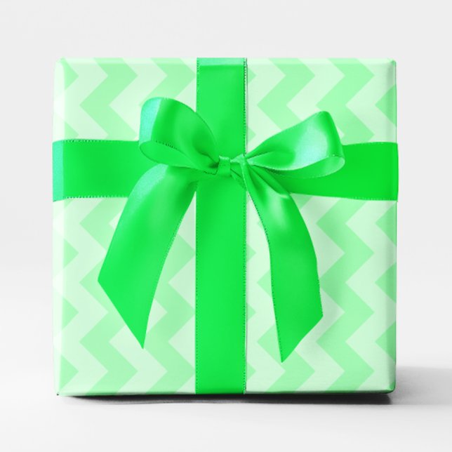Papel De Regalo Zigzag Verde Menta Monocromático (Monochromatic Mint Green Zigzag Wrapping Paper)