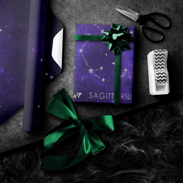 Papel De Regalo Zodiac Purple Sagittarius | Horoscopio astrológico (Subido por el creador)