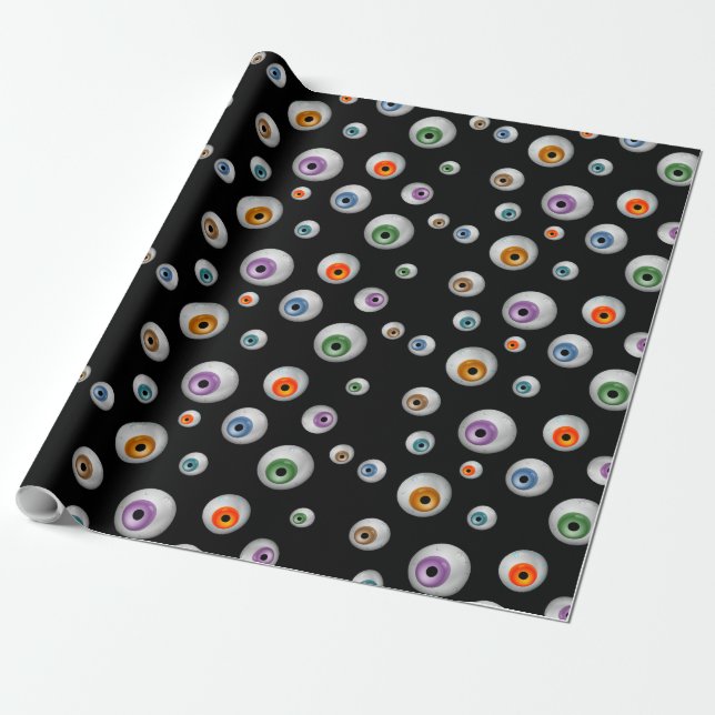Papel De Regalo Zombie Eyeballs (Desenrollado)