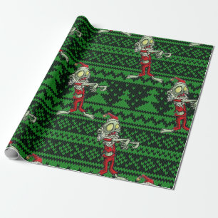 Papel De Regalo zombie xmas santa