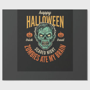 Papel De Regalo Zombies de Halloween se comieron mi cerebro