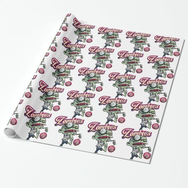 Papel De Regalo Zombies eat Brains (Desenrollado)