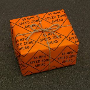 Papel De Regalo Zona de velocidad de 45 MPH por delante del Rótulo