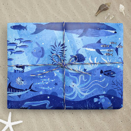 Papel De Regalo Zonas de Profundidad del Océano - Animales Submari