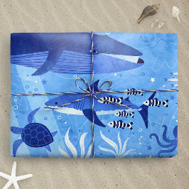 Papel De Regalo Zonas de Profundidad Oceánica - Animales Submarino