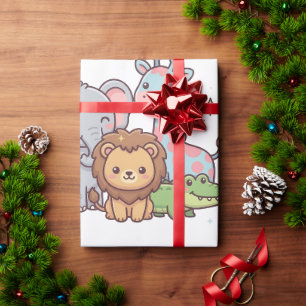 Papel De Regalo Zoológico Animalito Lindo Kawaii Niño Diversión Sa