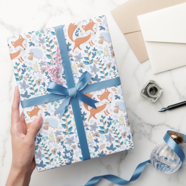 Papel De Regalo Zorro de Bosque Invernal (Regalar)