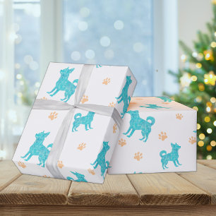 Papel de relleno de Chihuahua Regalo azul mínimo P