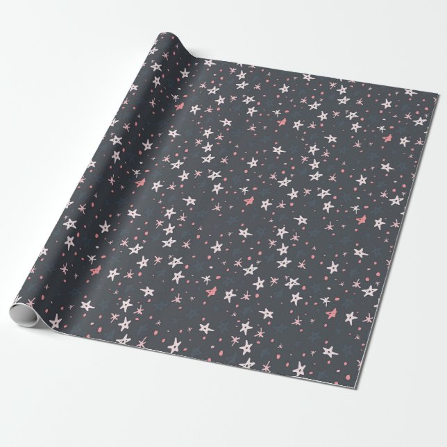 Papel de relleno de estrellas festivas (Desenrollado)