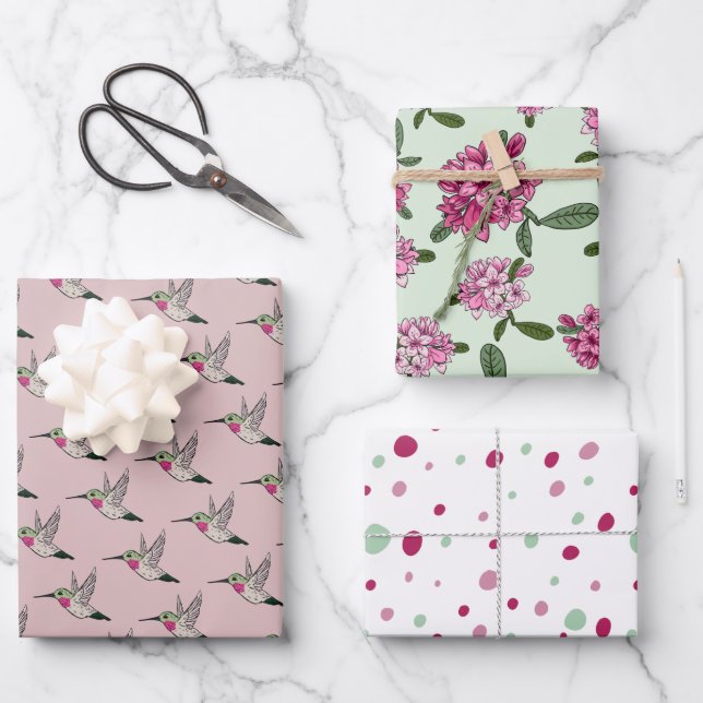 Papel de relleno de Hummingbird Rhododendron rosa (Anverso)