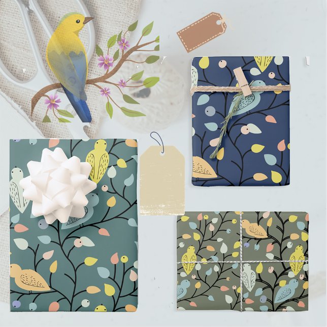Papel de relleno de las aves de primavera colorida (Subido por el creador)