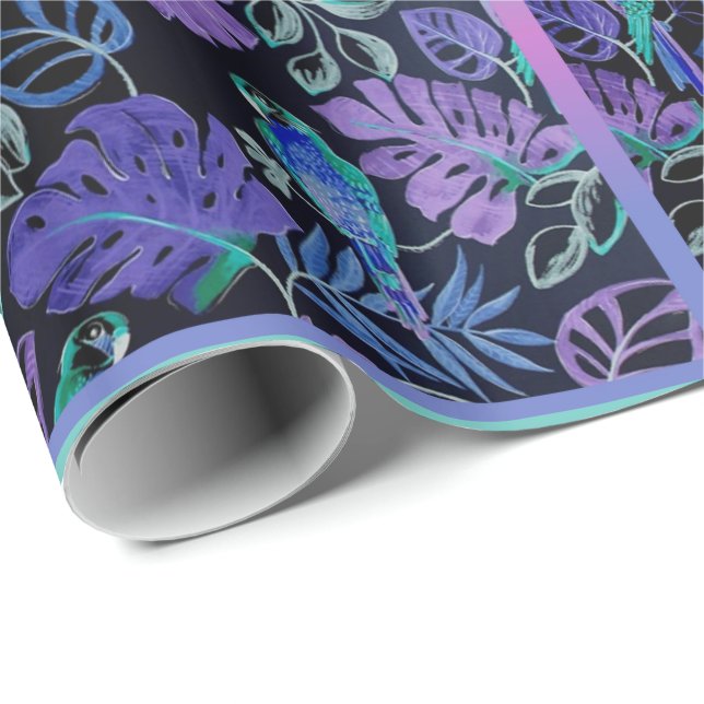 Papel de relleno de loro tropical (Esquina del rollo)
