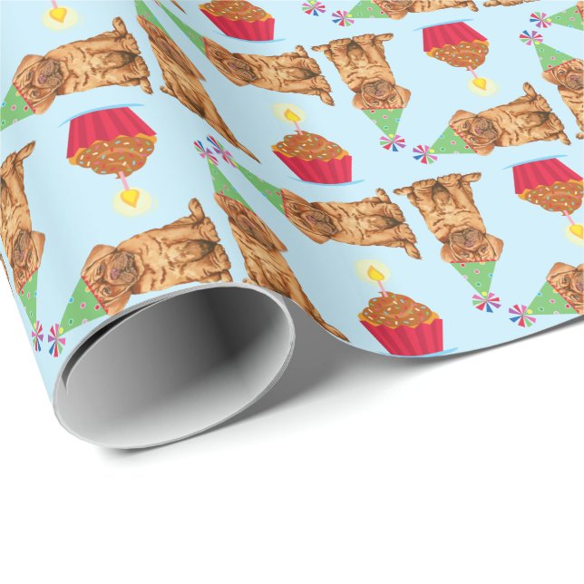 Papel de relleno de pastel de cumpleaños Dogue de  (Esquina del rollo)
