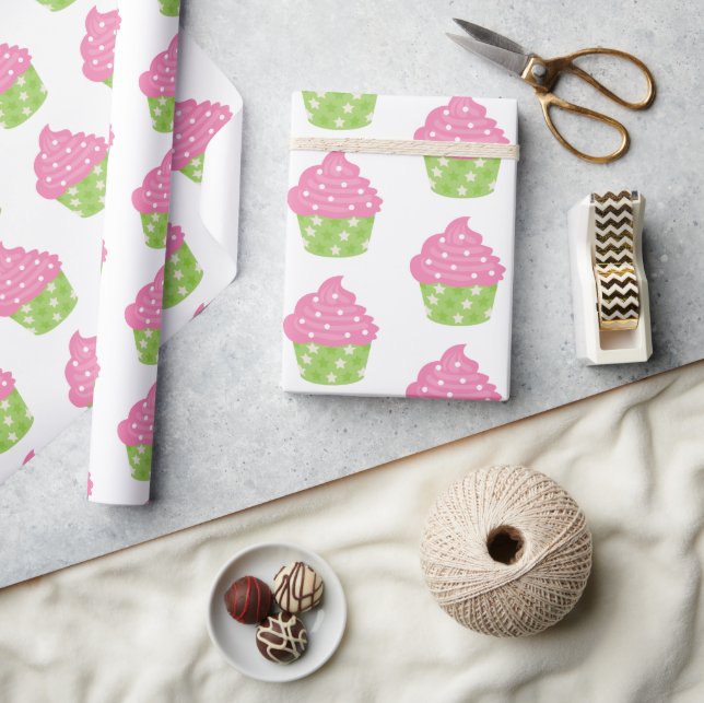Papel de relleno de pasteles rosa y verde (Artesanía)