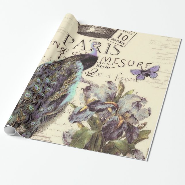 Papel de relleno de pavo real de París (Desenrollado)