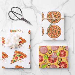 Papel de relleno de pizza   3 hojas   3 Diseños Bl