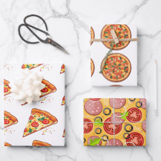Papel de relleno de pizza | 3 hojas | 3 Diseños Bl