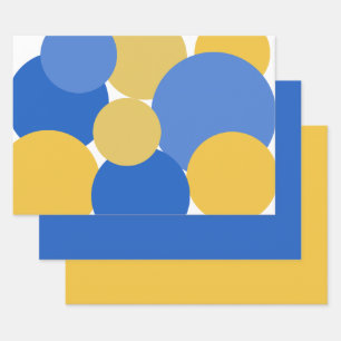 Papel de relleno de puntos de polka azul, amarillo