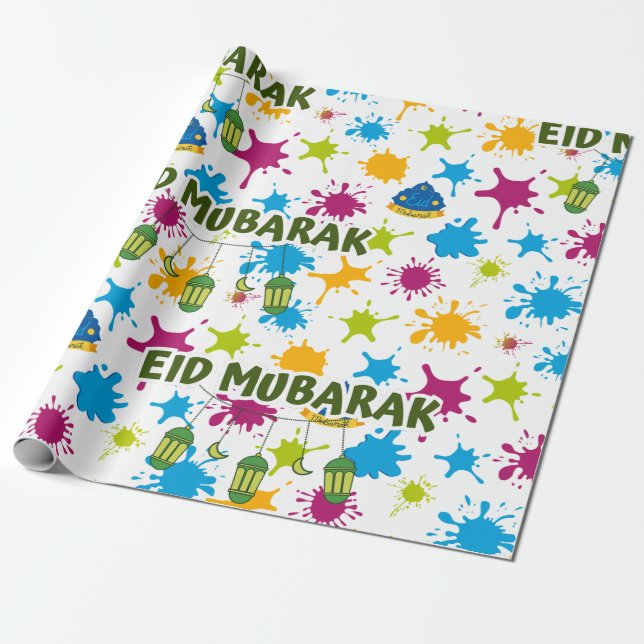 Papel de relleno de Splash Eid Mubarak (Desenrollado)