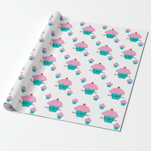 Papel de relleno de tarta de cumpleaños (Desenrollado)