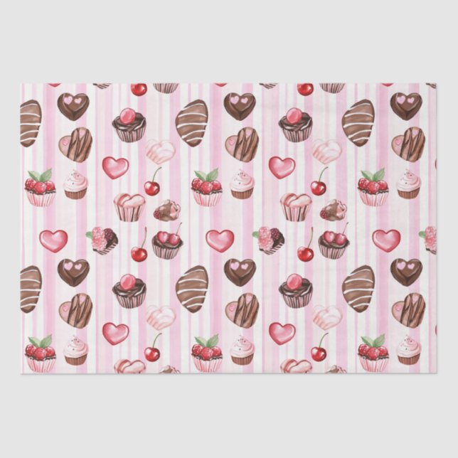 Papel de relleno de tejidos de Choco Heart Valenti (Anverso)