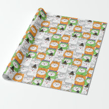 Papel de relleno para gatos de Halloween