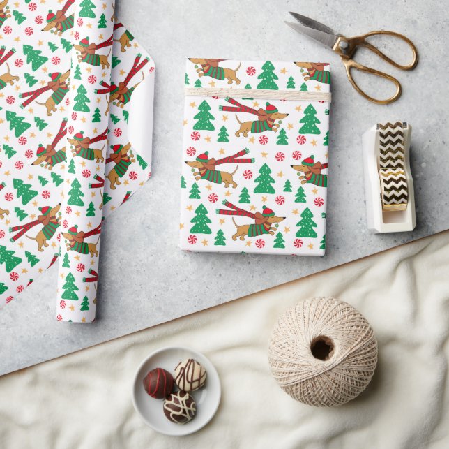 Papel de relleno para Navidades de Dachshund (Artesanía)