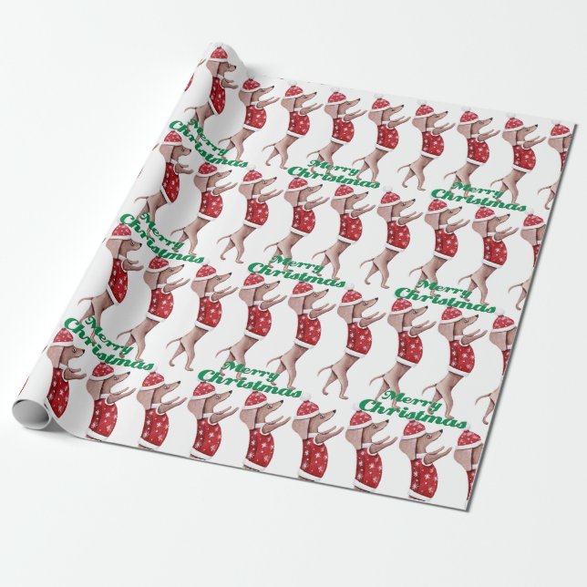Papel de relleno para Navidades de Dachshund (Desenrollado)