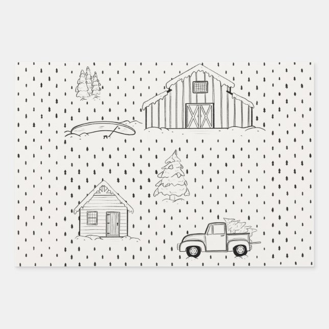 Papel de relleno para Navidades de granjas (Anverso)