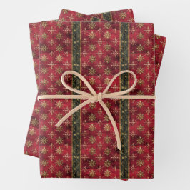 Papel de relleno para Navidades medievales rojos y