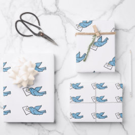 Papel de relleno para pájaros azules