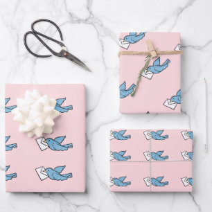 Papel de relleno para pájaros azules