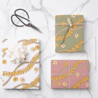 Papel de relleno Puakenikeni Lei Set de 3 hojas pl