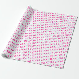 Papel de relleno XOXO rosa y blanco "Abrazos y bes