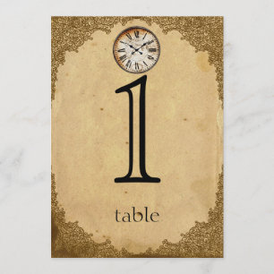 Papel de Reloj Antiguo Número de Mesa del 1er Aniv