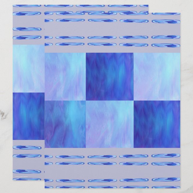 Papel de Scrapbook Baldosas de Cielo Azul Página 2 (Anverso / Reverso)