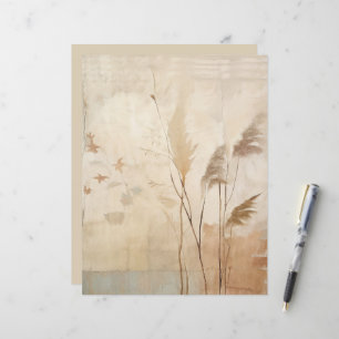 Papel de Scrapbook Boho de Hermosa Hierba y Hojas