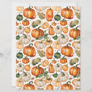 Papel de Scrapbook de Calabazas y Hojas Acuarela