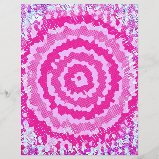 Papel de Scrapbook de Flor Abstracta Rosa Página d (Anverso)