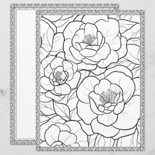 Papel de Scrapbook de Página para Colorear Floral 