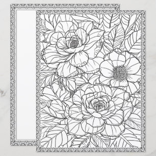 Papel de Scrapbook de Página para Colorear Floral 