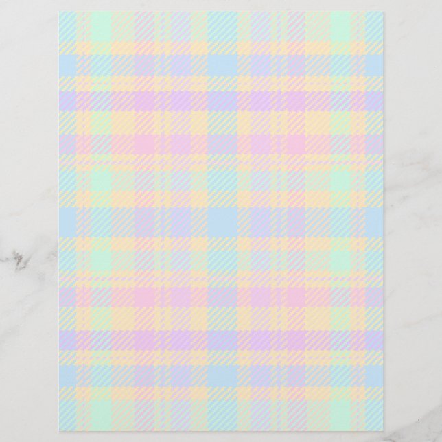Papel de Scrapbook de Plaid Pastel de Pascua a Gra (Frente)