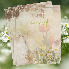 Papel de Scrapbook de Tulipanes de Primavera Deter