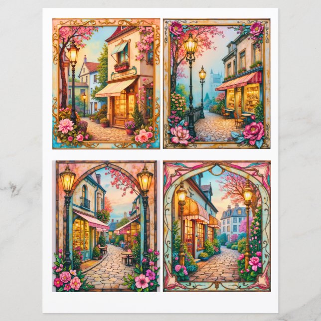 Papel de scrapbook efímero tarjetas de escenas de  (Anverso)