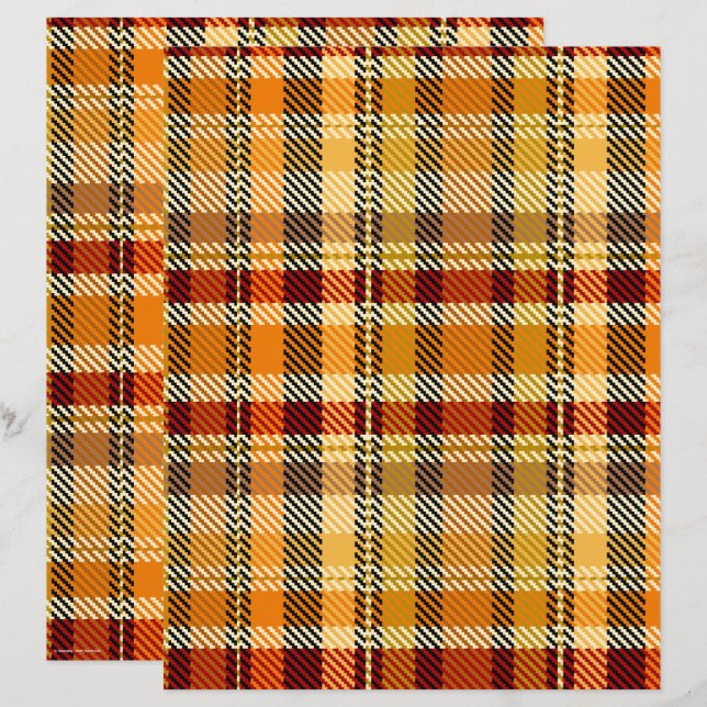 Papel de Scrapbook ET Plaid Página 2 Caras (Anverso / Reverso)