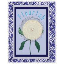 Papel de Scrapbook Flor de Florescencia Azul en Ho