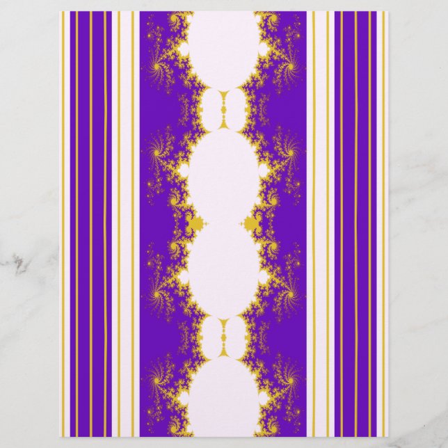 Papel de Scrapbook Fractal Morado de Navidad a Gra (Frente)
