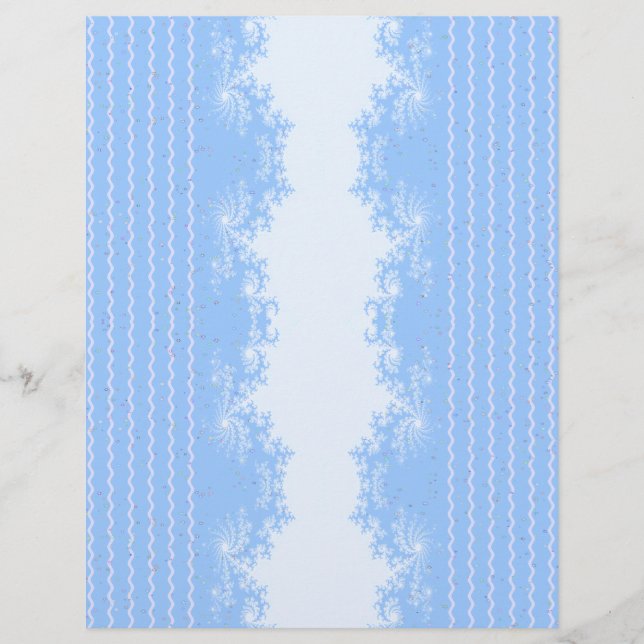Papel de Scrapbook Fractal Pastel Azul Navidad a G (Frente)